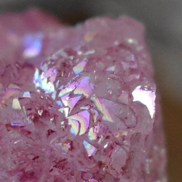 Large OOAK Pink Dyed Natural Aura Quartz Crystal Cluster - witchy mystical decor